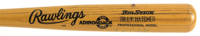 1989 Billy Hatcher Astros/Pirates Signed Rawlings Adirondack Professional Model Game Used Bat (MEARS LOA/JSA)