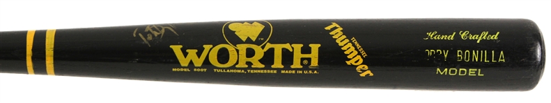 1988-89 Bobby Bonilla Pittsburgh Pirates Signed Worth Professional Model Game Used Bat (MEARS LOA/JSA)