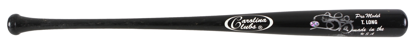 2001-03 Terrence Long Oakland Athletics Signed Carolina Clubs Professional Model Game Used Bat (MEARS LOA/JSA)