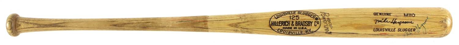 1977-79 Mike Hargrove Rangers/Padres/Indians Signed H&NB Louisville Slugger Professional Model Game Used Bat (MEARS LOA/JSA)