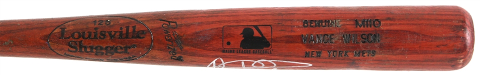 2000-01 Vance Wilson New York Mets Signed Louisville Slugger Professional Model Game Used Bat (MEARS LOA/JSA)