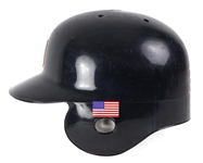 2001 Jose Macias Detroit Tigers Game Worn Batting Helmet w/ 9/11 US Flag Decal (MEARS LOA)