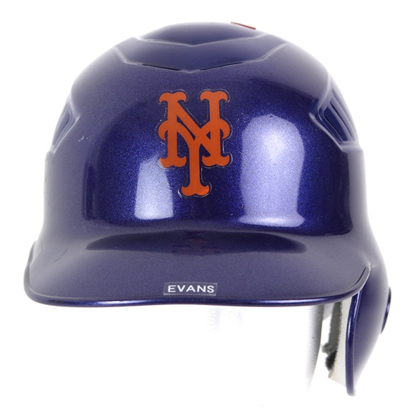 2008 (September 28) Nick Evans New York Mets Game Worn Batting Helmet (MEARS LOA/MLB Hologram) Last Game At Shea Stadium