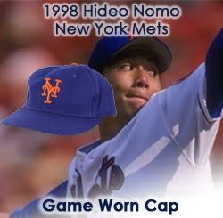 1998 Hideo Nomo New York Mets Game Worn Cap (MEARS LOA)