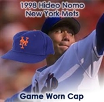 1998 Hideo Nomo New York Mets Game Worn Cap (MEARS LOA)
