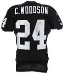 2002 Charles Woodson Oakland Raiders Signed Game Worn Home Jersey (MEARS LOA/JSA)