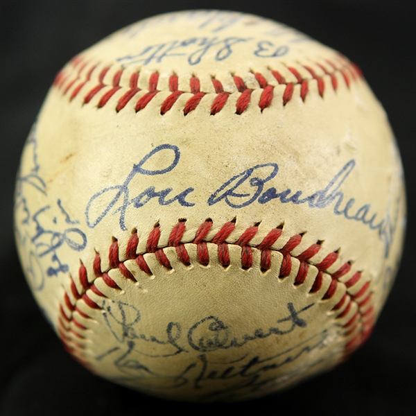 1944 Cleveland Indians Team Signed OAL Harridge Baseball w/ 21 Signatures Including Ken Keltner, Roy Cullenbine & More (JSA)