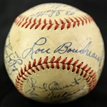 1944 Cleveland Indians Team Signed OAL Harridge Baseball w/ 21 Signatures Including Ken Keltner, Roy Cullenbine & More (JSA)