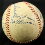 1944 Cleveland Indians Team Signed OAL Harridge Baseball w/ 21 Signatures Including Ken Keltner, Roy Cullenbine & More (JSA)