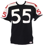 1960s Black #55 Game Worn Sand Knit Durene Football Jersey (MEARS LOA)
