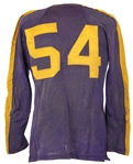 1950-55 Purple #54 Game Worn Wilson Durene Football Jersey (MEARS LOA)