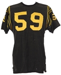 1960s Black #59 Game Worn Spanjian Durene Football Jersey (MEARS LOA)