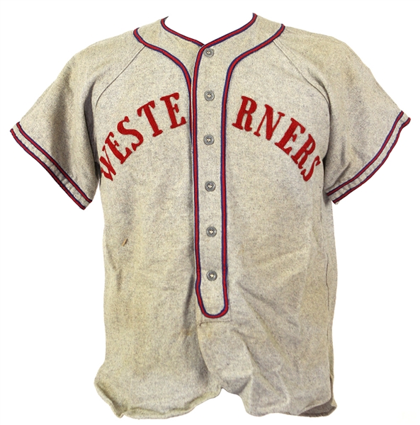 1950-55 Parsons Florist Westerners Game Worn Wilson Flannel Baseball Jersey (MEARS LOA)
