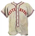 1950-55 Parsons Florist Westerners Game Worn Wilson Flannel Baseball Jersey (MEARS LOA)