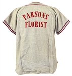 1950-55 Parsons Florist Westerners Game Worn Wilson Flannel Baseball Jersey (MEARS LOA)