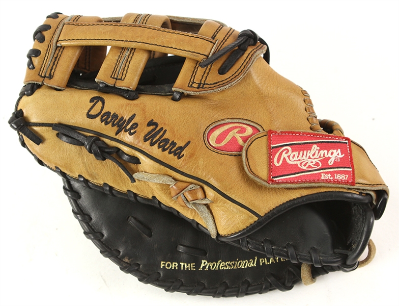 2006 Daryle Ward Washington Nationals Game Used Rawlings First Basemans Mitt (MEARS LOA)