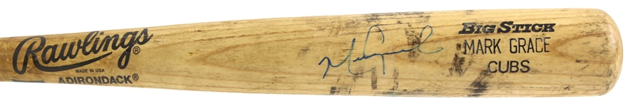 1995 Mark Grace Chicago Cubs All Star Game Signed Rawlings Adirondack Professional Model Game Used Bat (MEARS A10 /JSA) "Obtained From Billy Williams"