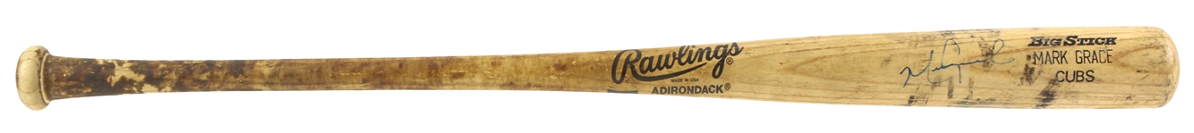 1995 Mark Grace Chicago Cubs All Star Game Signed Rawlings Adirondack Professional Model Game Used Bat (MEARS A10 /JSA) Obtained From Billy Williams