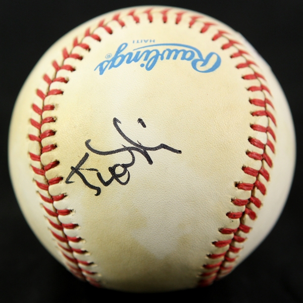 1986-88 Juan Nieves Milwaukee Brewers Signed OAL Brown Baseball *JSA*