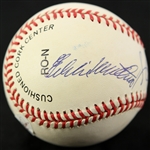 1995-99 Hank Aaron Eddie Mathews Warren Spahn Milwaukee Braves Signed ONL Coleman Baseball *JSA*