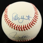 1990-92 Robin Yount Paul Molitor Jim Gantner Milwaukee Brewers Multi Signed OAL Brown Baseball (JSA)