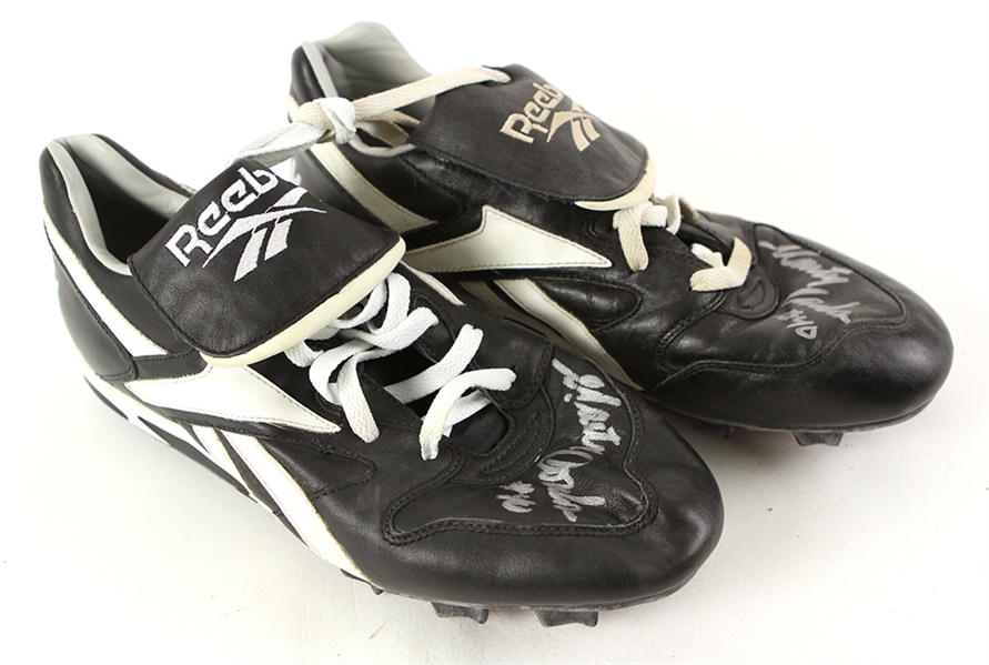 1996 Marty Cordova Minnesota Twins Signed Game Worn Reebok Cleats (MEARS LOA/JSA)