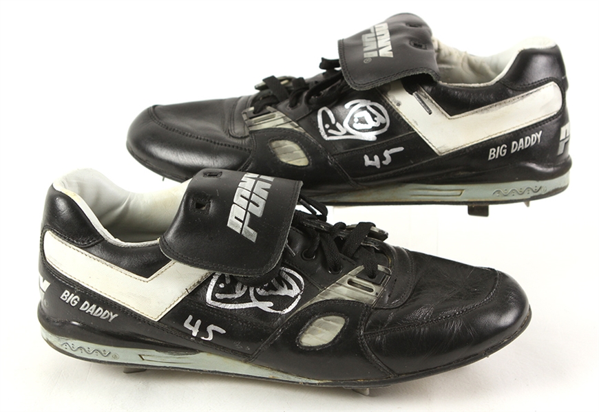 1990-96 Cecil Fielder Detroit Tigers Signed Game Worn Pony Big Daddy Cleats (MEARS LOA/JSA)