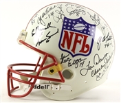 1980's QB Legends Multi Signed Full Size Football Helmet w/ 30 Signatures Including Johnny Unitas, Otto Graham, Sonny Jurgensen, Len Dawson & More *JSA Full Letter*