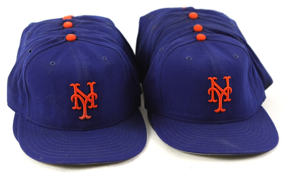1992-97 New York Mets Game Worn Cap Collection - Lot of 13 w/ 4 Singed Including John Franco, Lance Johnson & More (MEARS LOA/JSA)