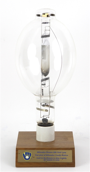 1991 Milwaukee Brewers County Stadium Filed Lamp (MEARS LOA)
