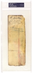 1939 Jack Ogden Charles Knapp Baltimore Orioles Signed Check (PSA/DNA Slabbed)