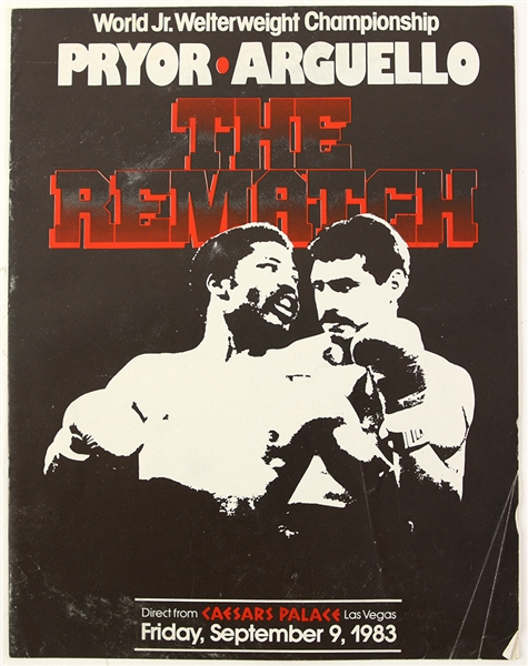 1983 Aaron Pryor Alexis Arguello World Junior Welterweight Championship Title Bout Program