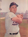 1960's Eddie Mathews Harmon Killebrew Braves/Twins Signed Magazine Page (MEARS LOA)