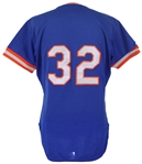 1984 Dick Tidrow Autographed New York Mets Game Worn Alternate Blue Jersey (MEARS LOA, JSA)
