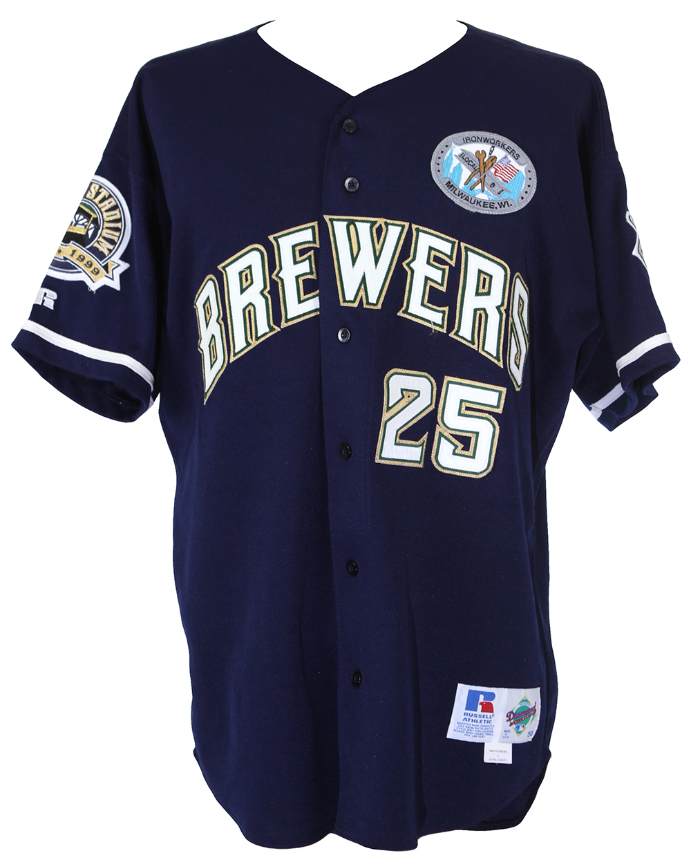 Lot Detail 1999 Jim Abbott Milwaukee Brewers Game Worn Alternate Jersey MEARS LOA
