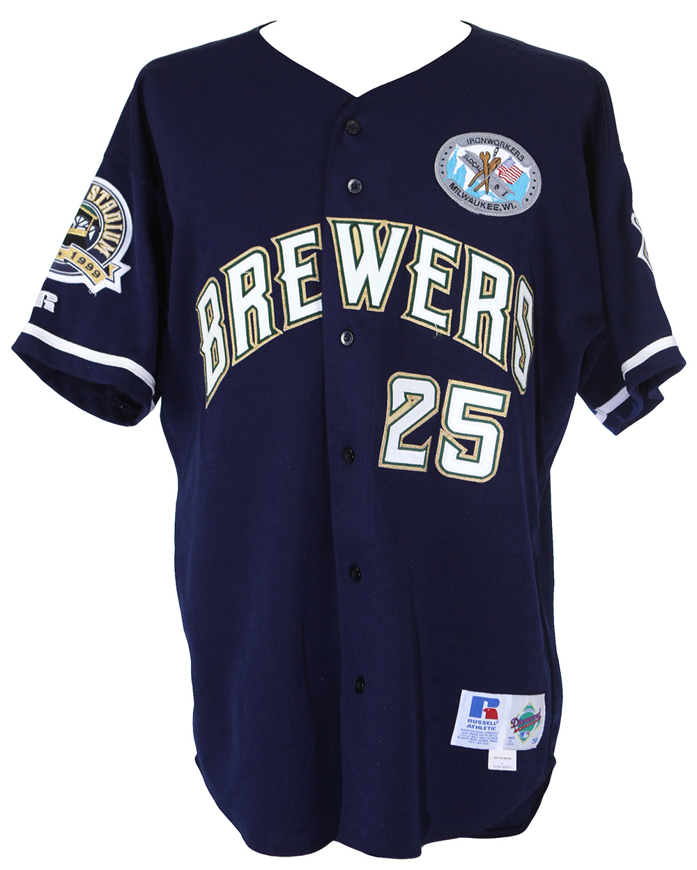 Lot Detail - 1999 Jim Abbott Milwaukee Brewers Game Worn Alternate Jersey  (MEARS LOA)