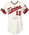 1974 Randy Hundley Minnesota Twins Game Worn Autographed Home Jersey (MEARS LOA, BPH LOA, JSA)