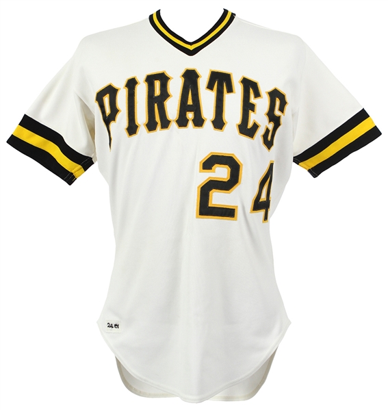 1981 Mike Easler Pittsburgh Pirates Game Worn Home Jersey (MEARS LOA)