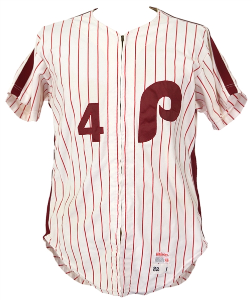 1982 Dave Bristol Philadelphia Phillies Game Worn Home Jersey (MEARS LOA)