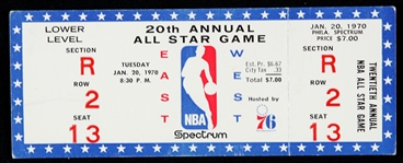 1970 NBA All Star Game Philadelphia Spectrum Full Ticket 