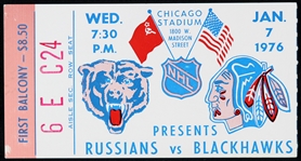 1976 Chicago Blackhawks Russians Chicago Stadium Ticket Stub