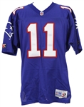 1990s Drew Bledsoe New England Patriots Blue Jersey (MEARS LOA)