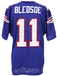1990s Drew Bledsoe New England Patriots Blue Jersey (MEARS LOA)