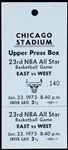 1973 NBA All Star Game Chicago Stadium Press Box Pass