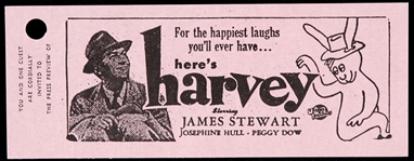 1950 Harvey James Stewart Josephine Hull Press Preview Ticket