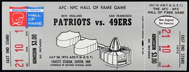 1973 New England Patriots San Francisco 49ers Hall of Fame Game Full Ticket 