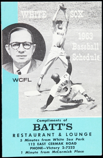 1963 Chicago White Sox Pocket Schedule