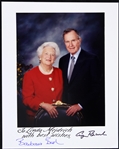 1989-93 George H.W. Bush & Barbara Bush Dual Signed 8" x 10" Photo 