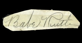 1920s Babe Ruth New York Yankees Signed Cut (JSA)