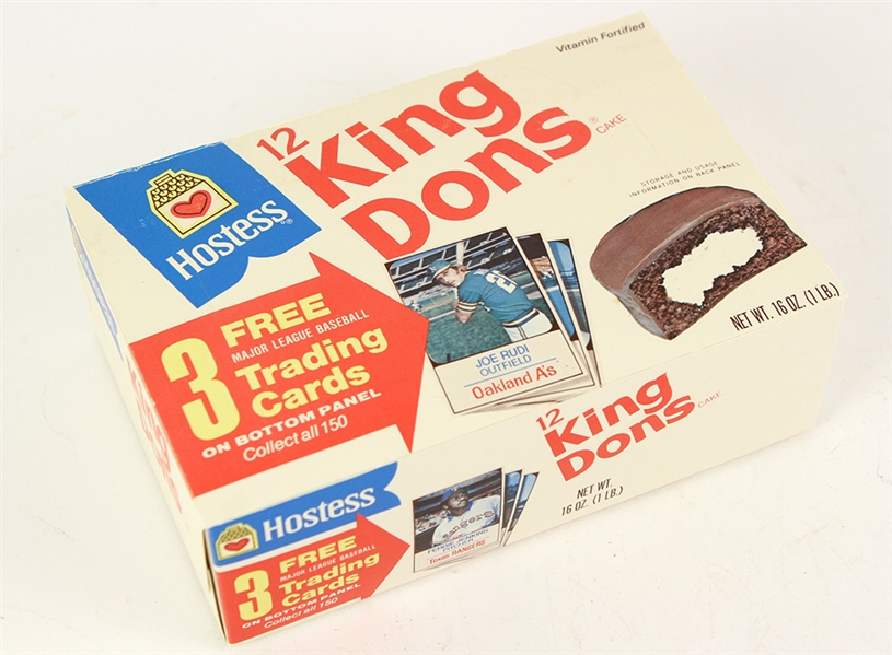 1975 Hostess King Dons Box w/ Nolan Ryan, Reggie Smith & Joe Coleman Trading Cards 